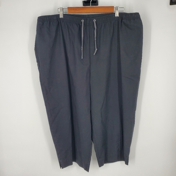 Karen Scott Sport Womens Black Drawstring Woven Capris 2X Pants